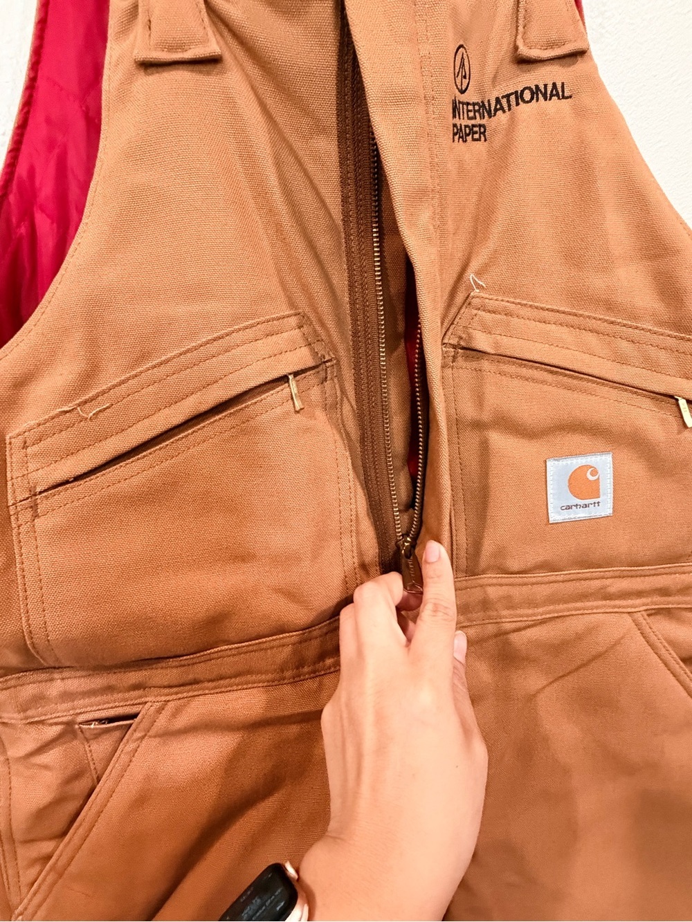 Carhartt men’s overalls brown, with insulated lining and double-layer knee pane - Picture 7 of 9